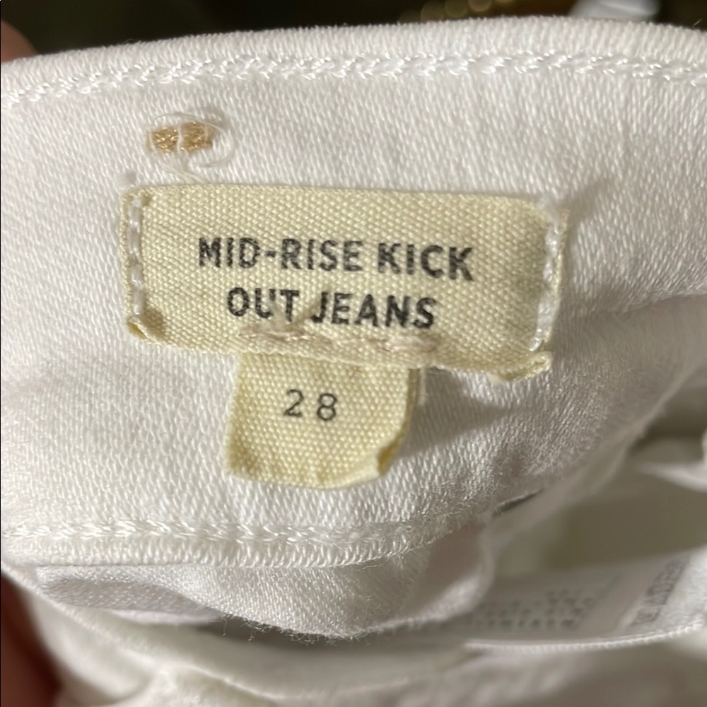 Madewell White Mid-Rise Kick Out Jeans Size 28 - Picture 4 of 7